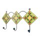 Lime Green Yellow Floral Tiles Hooks